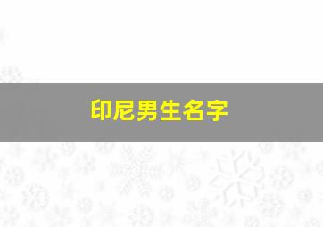 印尼男生名字,印尼男明星人气榜