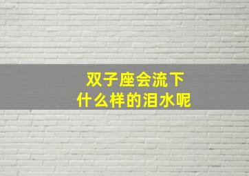 双子座会流下什么样的泪水呢,双子座流泪代表什么