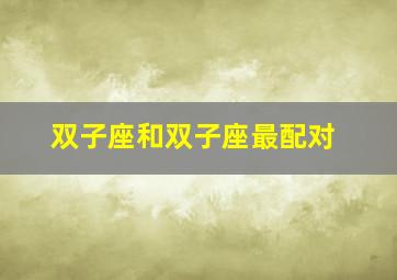 双子座和双子座最配对,双子座与双子座配吗