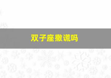 双子座撒谎吗,双子座说谎该不该揭穿