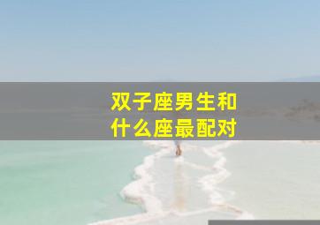 双子座男生和什么座最配对,双子男和水瓶女配对合适吗