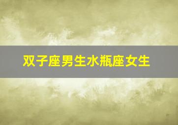 双子座男生水瓶座女生,双子座男生水瓶座女生配对指数