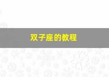 双子座的教程,双子座视频讲解