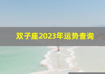 双子座2023年运势查询,高人预言双子座2023年运势