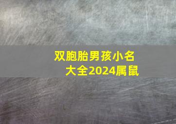 双胞胎男孩小名大全2024属鼠,双胞胎男孩小名大全2024属鼠