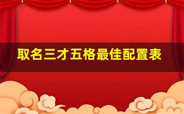 取名三才五格最佳配置表,姓名最佳三才配置表姓名五格数理计算方法