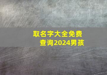 取名字大全免费查询2024男孩,202男孩子名字