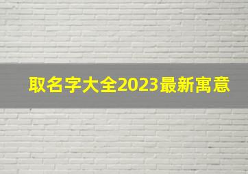 取名字大全2023最新寓意,2023年女孩名字寓意好的名字