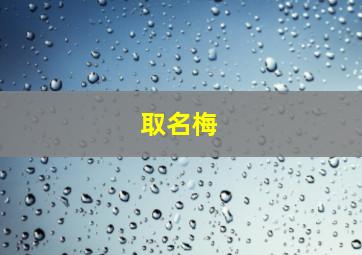 取名梅,取名梅字寓意