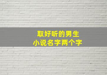 取好听的男生小说名字两个字,小说男生名字大全两个字