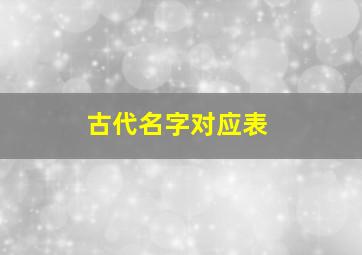 古代名字对应表,古代的姓、氏、名、字、号