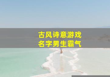 古风诗意游戏名字男生霸气,男生个性游戏网名高冷带古风大全古风冷酷帅气男生游戏网名