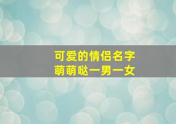 可爱的情侣名字萌萌哒一男一女,可爱一点的情侣网名