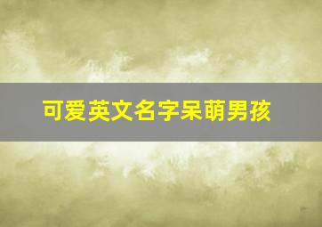 可爱英文名字呆萌男孩,男生呆萌憨憨名字有哪些