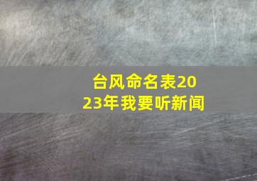 台风命名表2023年我要听新闻,第10号台风叫什么名字