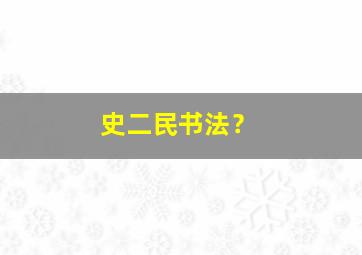 史二民书法？,史二民书法家