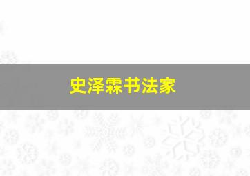 史泽霖书法家