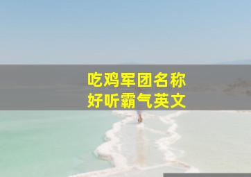 吃鸡军团名称好听霸气英文,吃鸡军团名字大全霸气有个性的吃鸡军团名字