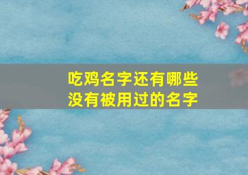 吃鸡名字还有哪些没有被用过的名字,吃鸡名字还有哪些没有被用过的名字呢