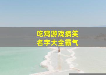 吃鸡游戏搞笑名字大全霸气,和平精英名字霸气独一无二