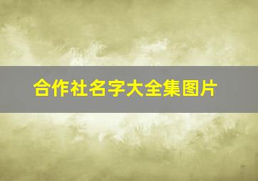 合作社名字大全集图片,合作社取名农村生态农业有哪些