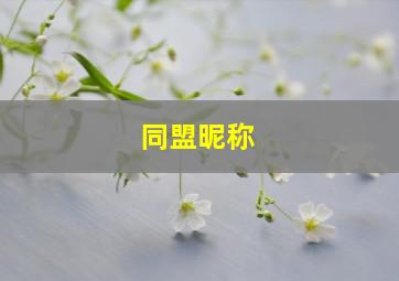 同盟昵称,同盟霸气名字