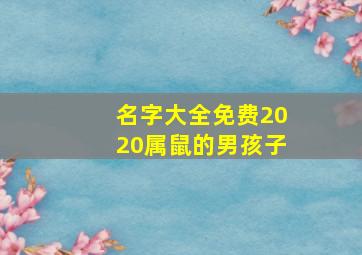 名字大全免费2020属鼠的男孩子,2020年属鼠男宝起名什么好