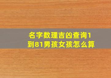 名字数理吉凶查询1到81男孩女孩怎么算,名字1到81数理的吉凶