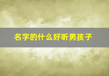 名字的什么好听男孩子,取名字好听的字有哪些男孩