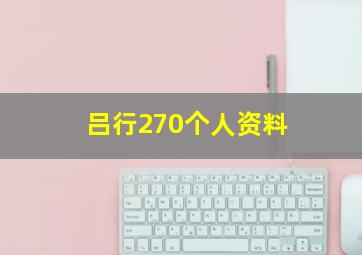 吕行270个人资料