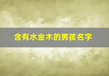 含有水金木的男孩名字,带金木水的男宝宝名字