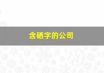 含硒字的公司,含硒字的公司名