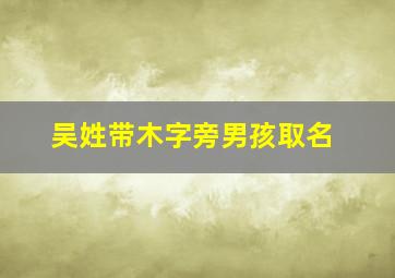 吴姓带木字旁男孩取名