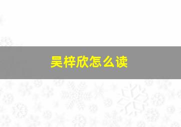 吴梓欣怎么读,吴梓欣的英语