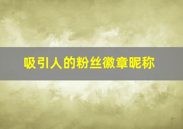 吸引人的粉丝徽章昵称,好看的粉丝徽章