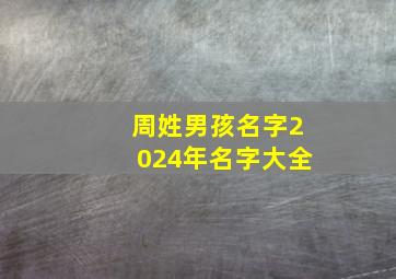 周姓男孩名字2024年名字大全,2024年姓周男宝宝名字