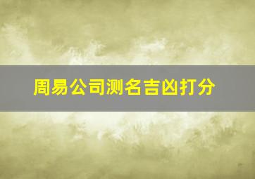 周易公司测名吉凶打分,周易公司测名字