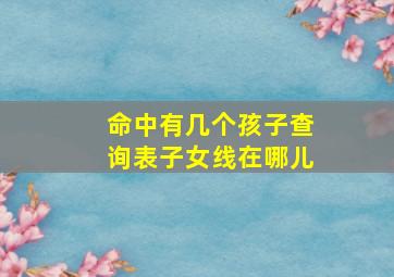 命中有几个孩子查询表子女线在哪儿,生辰八字测有几个子女子女线能看出与孩子的关系