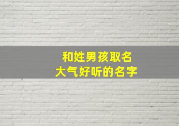 和姓男孩取名大气好听的名字,男孩子姓和应该叫什么