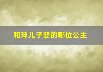 和珅儿子娶的哪位公主,和珅的儿子扮演者