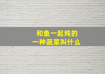 和鱼一起炖的一种蔬菜叫什么,鱼和啥菜一起炖好吃