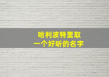 哈利波特里取一个好听的名字,在哈利波特取什么名字