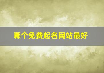 哪个免费起名网站最好,那个免费起名网站好