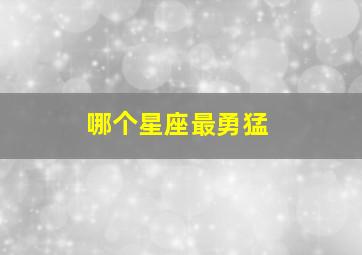 哪个星座最勇猛,坚毅勇敢