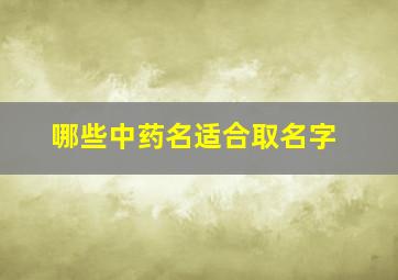 哪些中药名适合取名字,