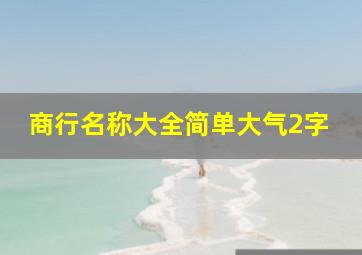 商行名称大全简单大气2字,两个字公司名字必过二字简单大气公司名字