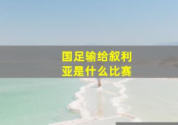 国足输给叙利亚是什么比赛,今晚中国对叙利亚足球比赛成绩如何