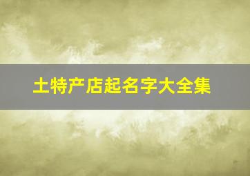 土特产店起名字大全集,如何取土特产店名