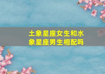 土象星座女生和水象星座男生相配吗,土象星座女生和水象星座男生相配吗好吗