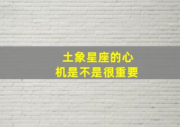 土象星座的心机是不是很重要,实力非凡